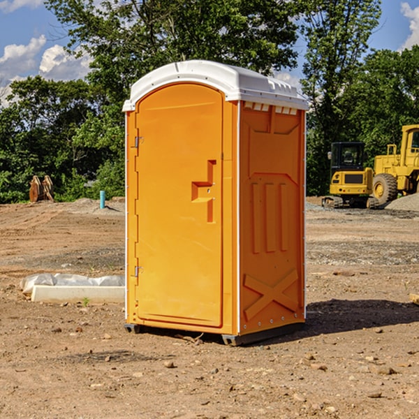 how often are the porta potties cleaned and serviced during a rental period in Whick